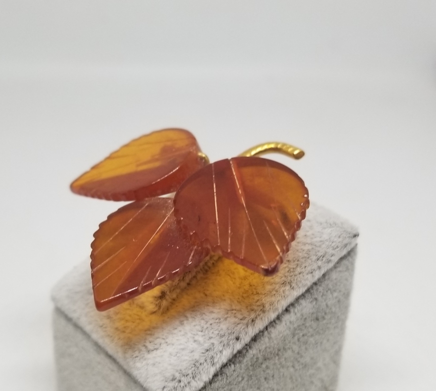 NADİR TİPTE ANTİKA DAMLA KEHRİBAR BROŞ