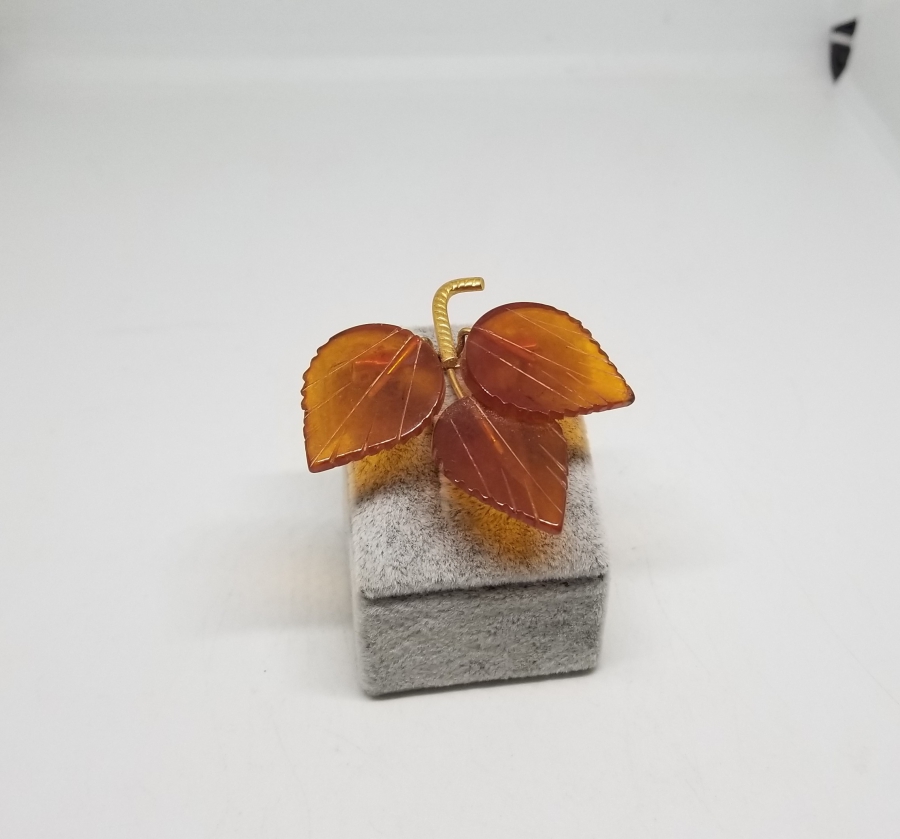 NADİR TİPTE ANTİKA DAMLA KEHRİBAR BROŞ