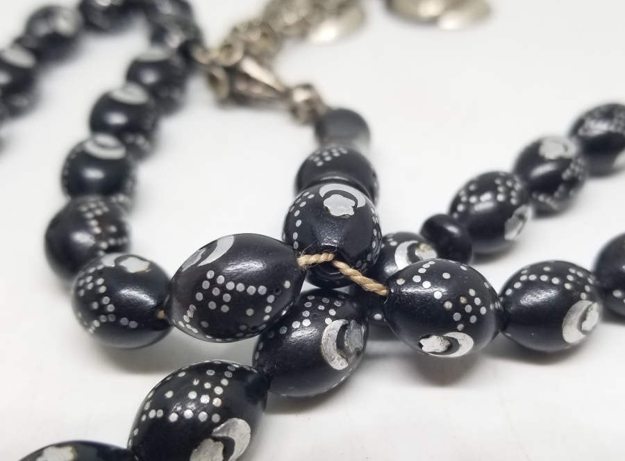 ÜZERİ AY YILDIZ FİGÜRLÜ GÜMÜŞ ÇAKMA İŞÇİLİKLİ ÖZEL YAPIM ANTİKA TESPİH