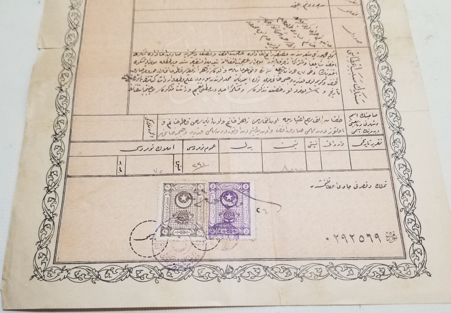 CUMHURİYET BAŞLARI OSMANLICA YAZILI SENED-İ HAKANİ - TAPU