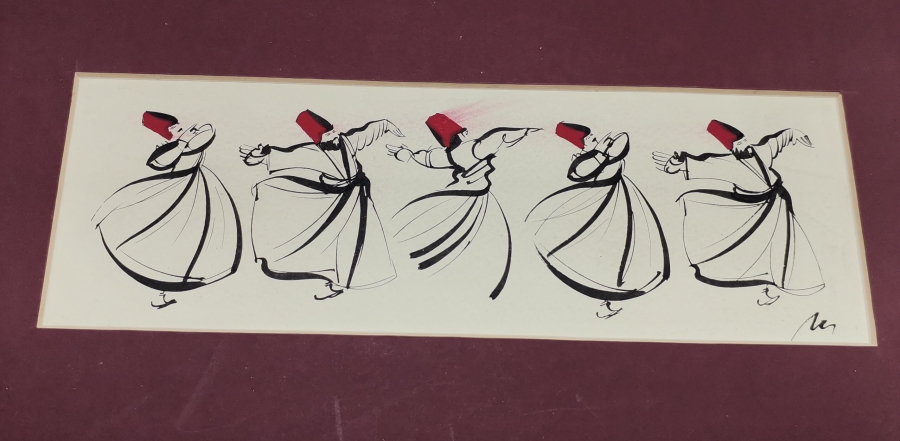 EL ÇEKME MEVLEVİ SEMAZENLER GÖRSELLİ HAT LEVHA