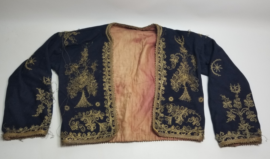 ÜZERİ AY YILDIZ FİGÜRLÜ OSMANLI DÖNEMİ ÇUHA DAMAT CEPKENİ