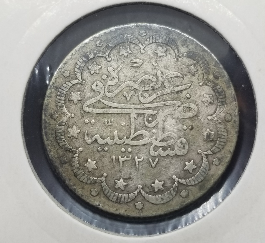 SULTAN MEHMET REŞAT DÖNEMİ KOLEKSİYONLUK GÜMÜŞ 10 KURUŞ MECİDİYE