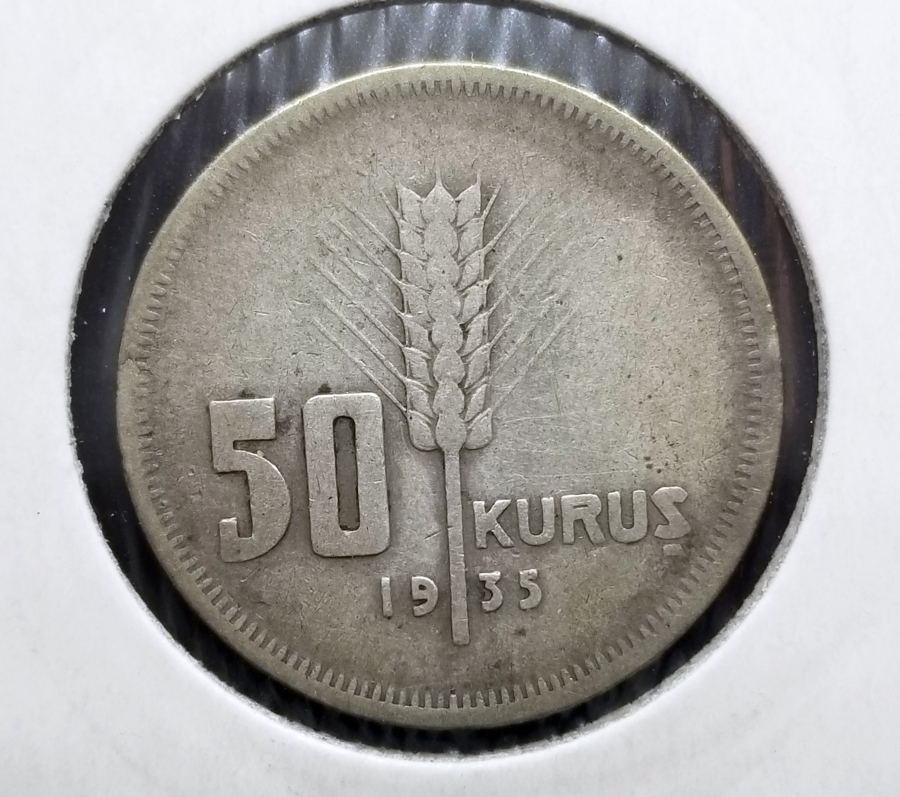 TÜRKİYE CUMHURİYETİ 1935 YILI KOLEKSİYONLUK GÜMÜŞ 50 KURUŞ