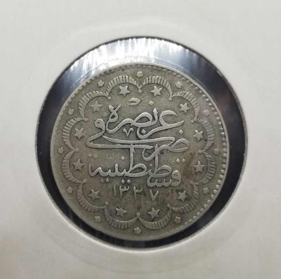 SULTAN MEHMET REŞAT DÖNEMİ KOLEKSİYONLUK GÜMÜŞ 10 KURUŞ MECİDİYE