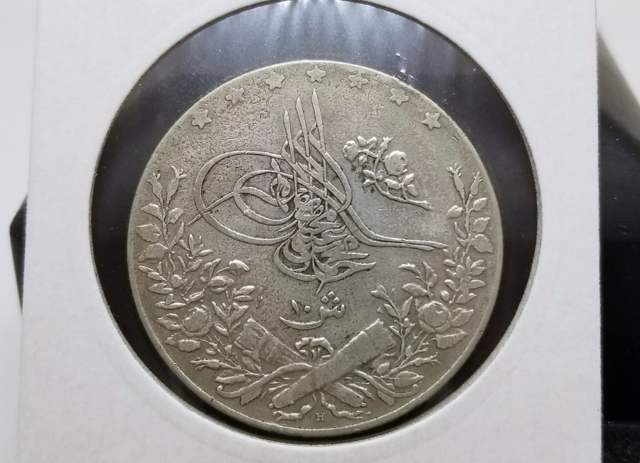 SULTAN MEHMET REŞAT DÖNEMİ MISIR BASKI KOLEKSİYONLUK GÜMÜŞ 10 KURUŞ