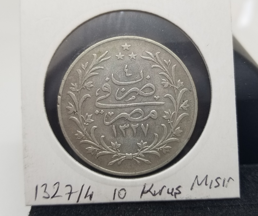 SULTAN MEHMET REŞAT DÖNEMİ MISIR BASKI KOLEKSİYONLUK GÜMÜŞ 10 KURUŞ
