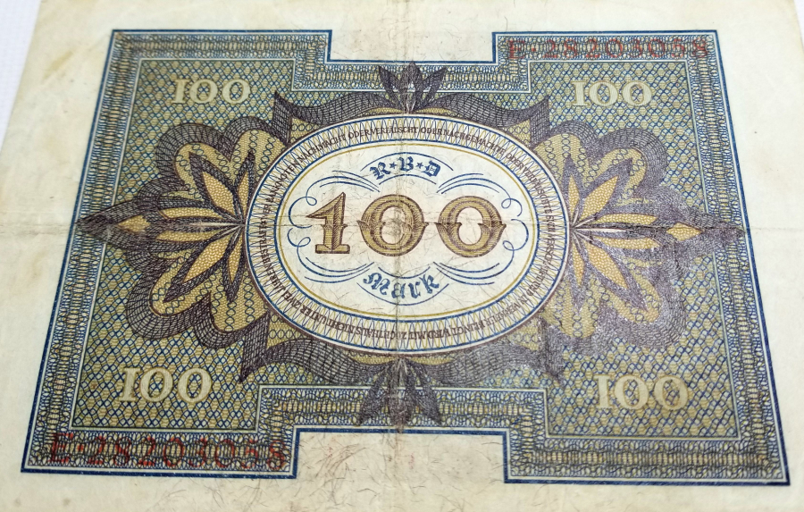 1920 YILI ALMAN 100 MARK BANKNOT PARA
