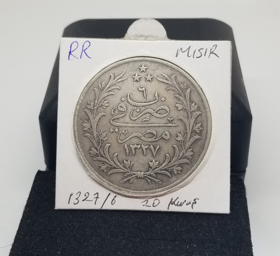 SULTAN MEHMET REŞAT DÖNEMİ MISIR BASKI KOLEKSİYONLUK GÜMÜŞ 20 KURUŞ