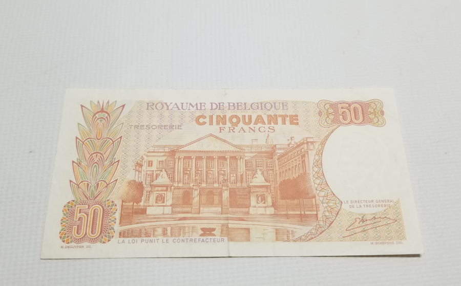 1966 YILI BELÇİKA 50 FRANK BANKNOT PARA