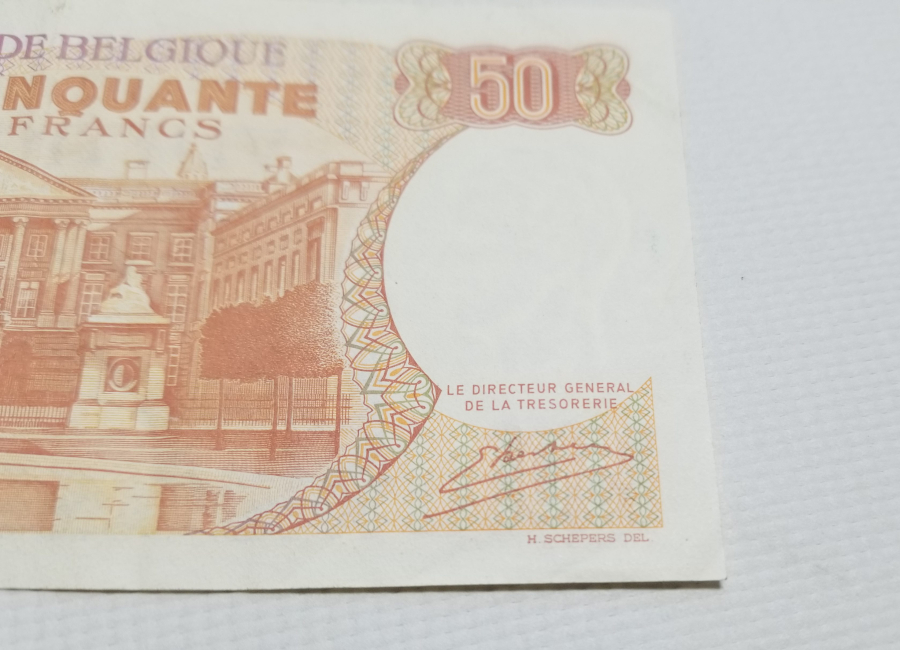 1966 YILI BELÇİKA 50 FRANK BANKNOT PARA