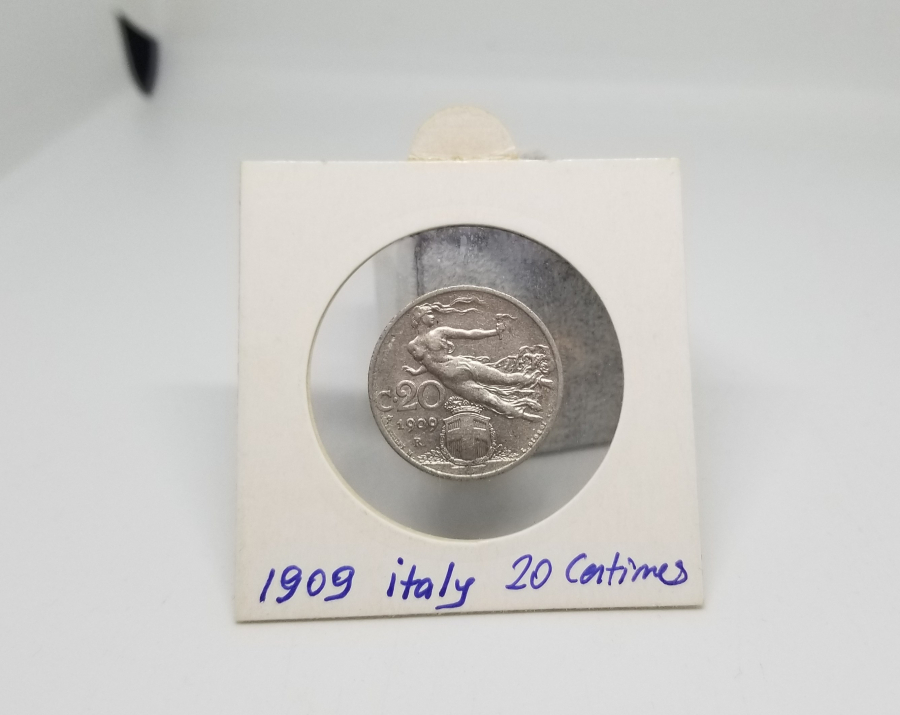 1909 YILI İTALYAN 20 CENTESİMİ MADENİ PARA