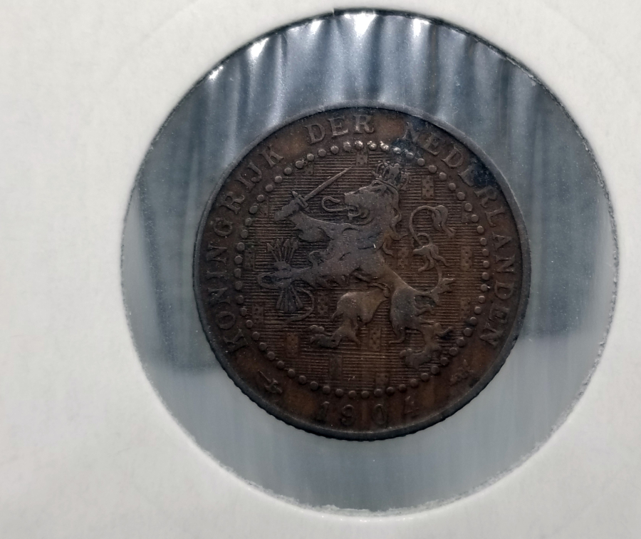 1904 YILI  HOLLANDA 1 CENT MADENİ BRONZ PARA