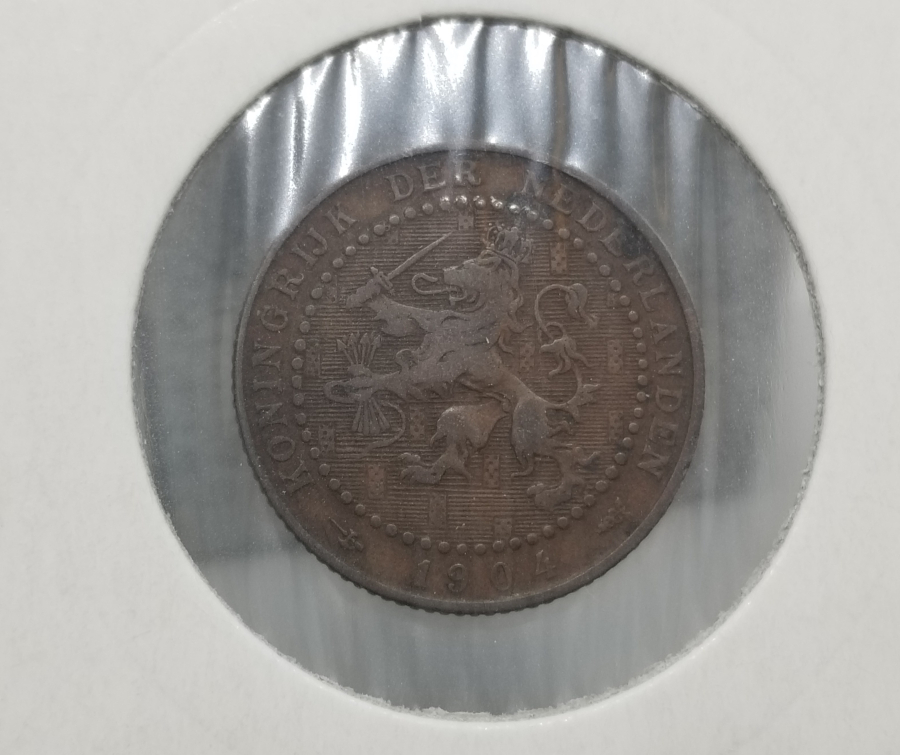 1904 YILI  HOLLANDA 1 CENT MADENİ BRONZ PARA