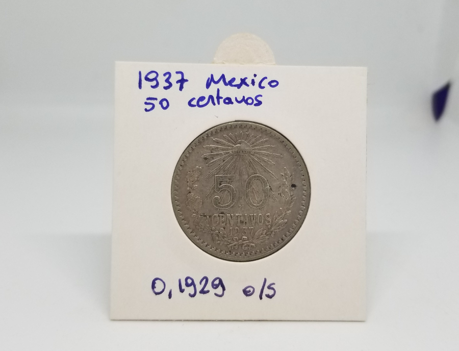 1937 YILI MEKSİKA 50 CENTAVOS GÜMÜŞ PARA