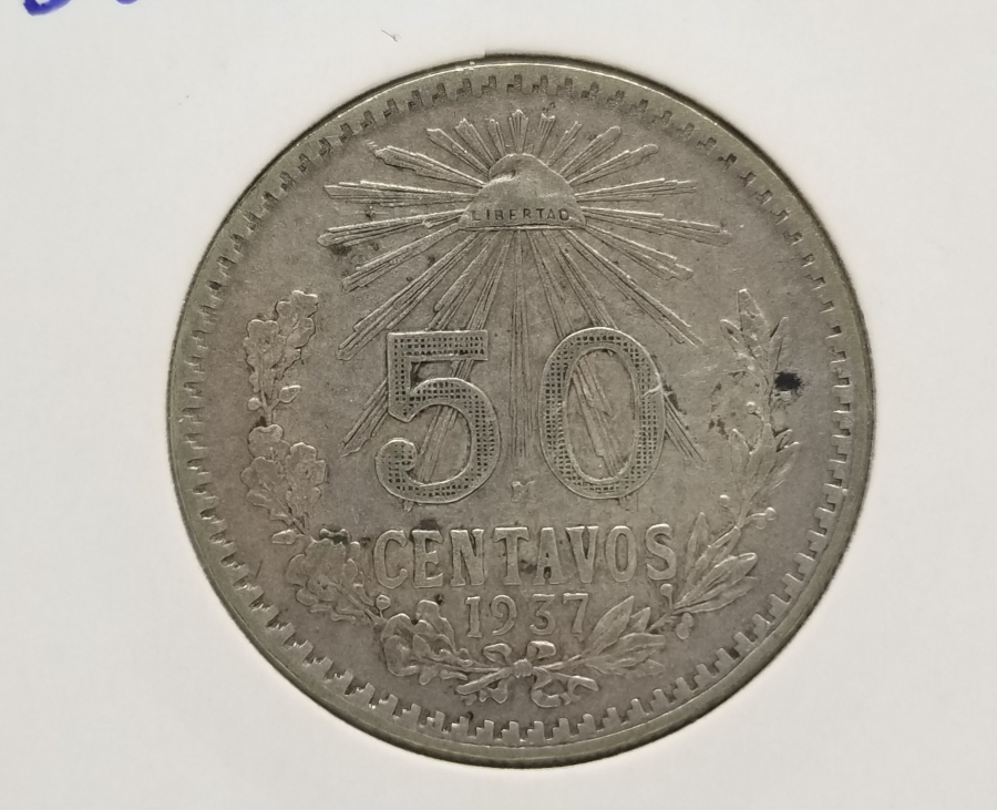 1937 YILI MEKSİKA 50 CENTAVOS GÜMÜŞ PARA