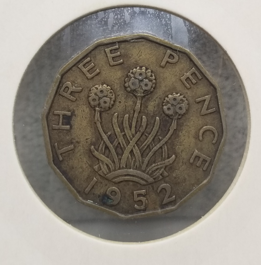 1952 TARİHLİ BİRLEŞİK KRALLIK 12 KENARLI 3 PENCE