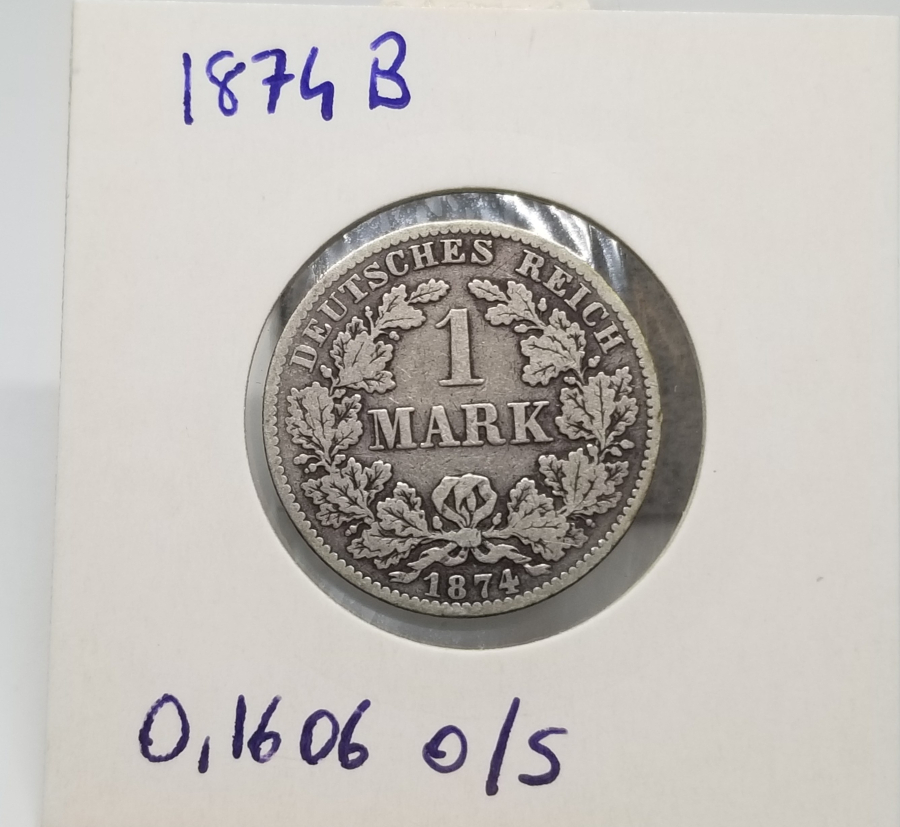 1874 YILI ALMAN İMPARATORLUĞU GÜMÜŞ 1 MARK