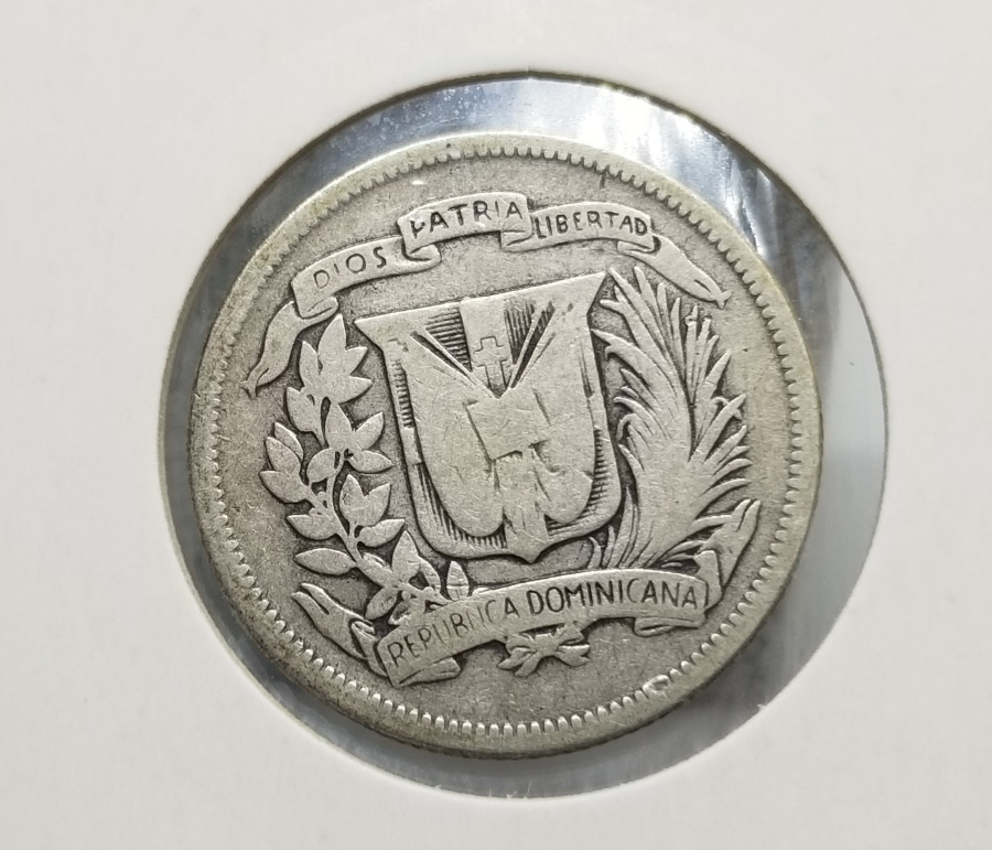 1947 YILI DOMİNİK CUMHURİYETİ GÜMÜŞ 25 CENTAVOS