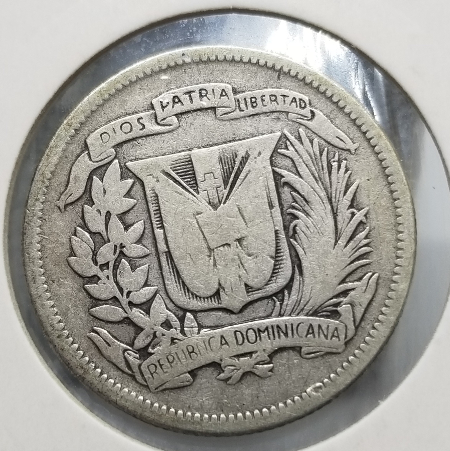 1947 YILI DOMİNİK CUMHURİYETİ GÜMÜŞ 25 CENTAVOS