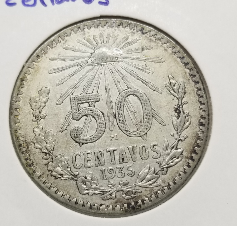 1935 YILI MEKSİKA 50 CENTAVOS GÜMÜŞ PARA