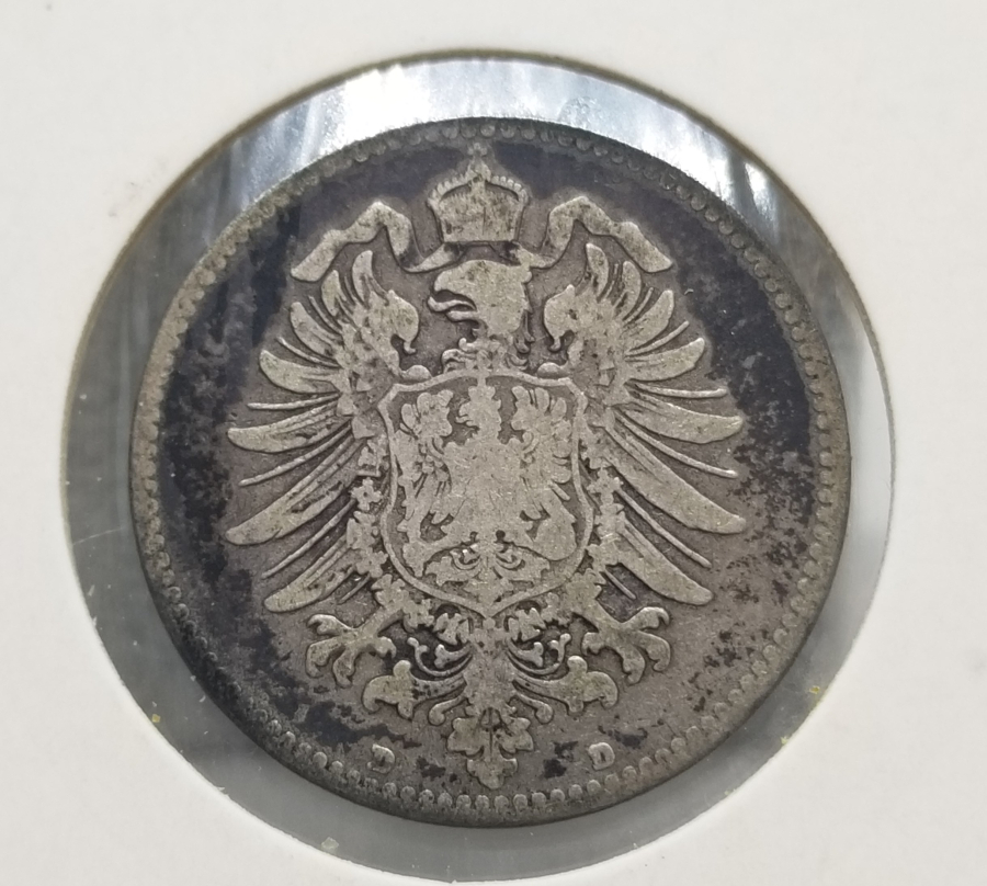 1874 YILI ALMAN İMPARATORLUĞU GÜMÜŞ 1 MARK