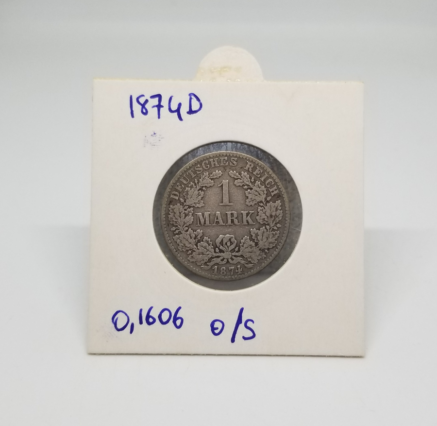 1874 YILI ALMAN İMPARATORLUĞU GÜMÜŞ 1 MARK