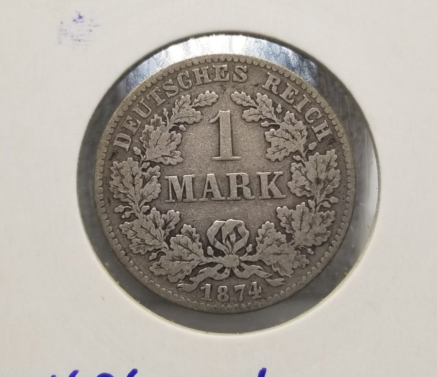 1874 YILI ALMAN İMPARATORLUĞU GÜMÜŞ 1 MARK