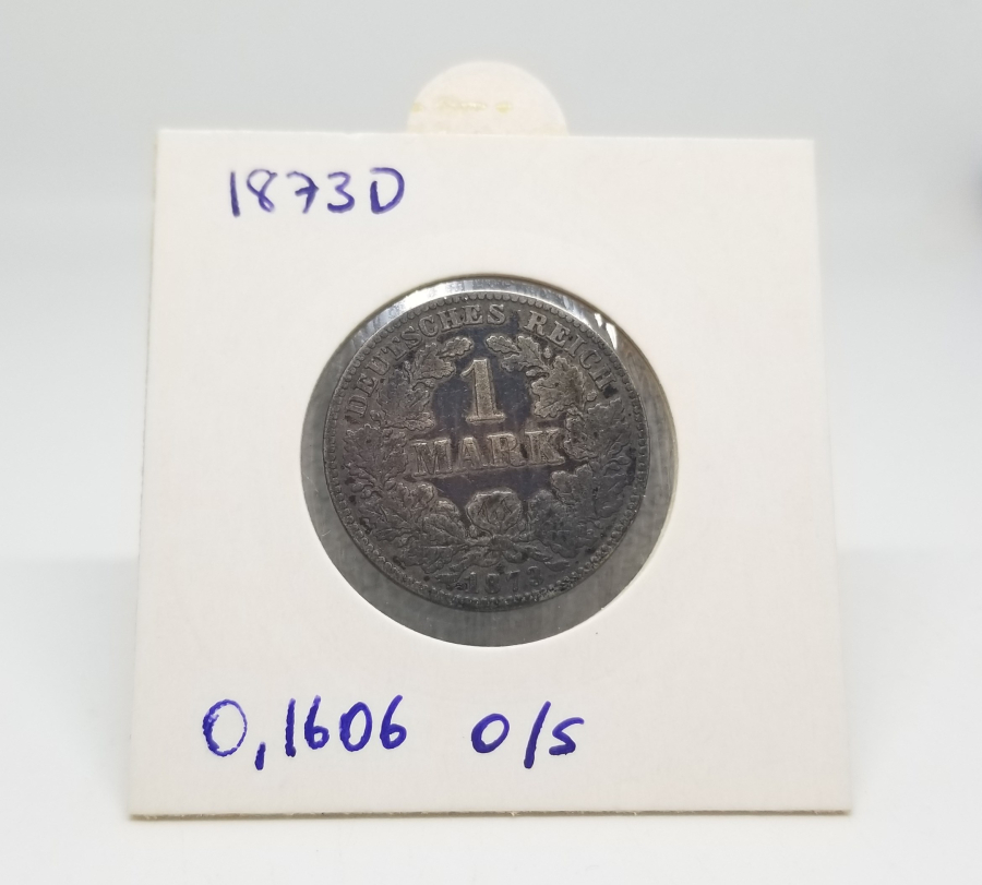 1873 YILI ALMAN İMPARATORLUĞU GÜMÜŞ 1 MARK