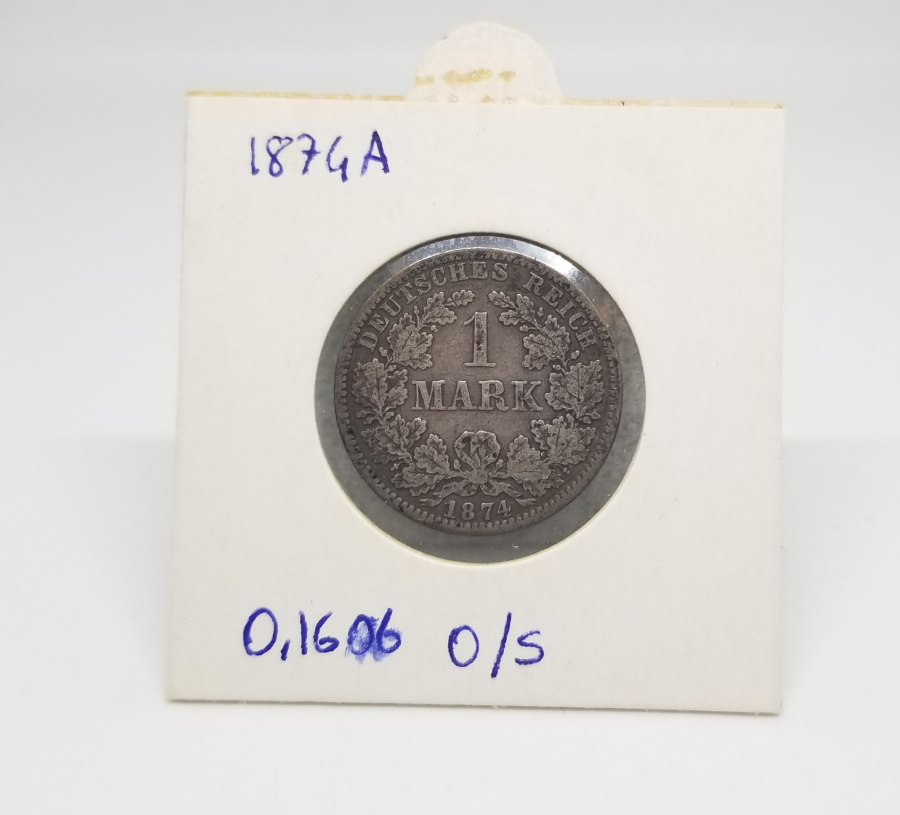 1874 YILI ALMAN İMPARATORLUĞU GÜMÜŞ 1 MARK