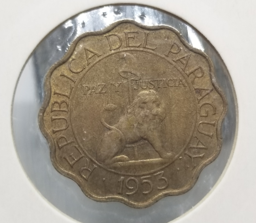 1953 YILI PARAGUAY 25 CENTIMOS MADENİ PARA