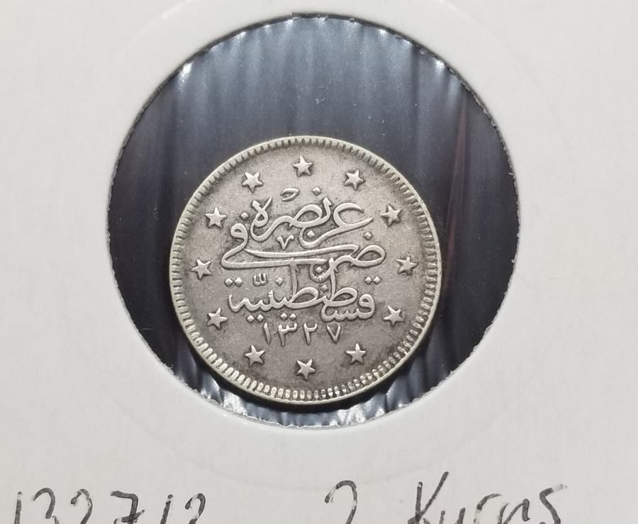 SULTAN MEHMET REŞAT HAN DÖNEMİ KOLEKSİYONLUK GÜMÜŞ 2 KURUŞ MECİDİYE