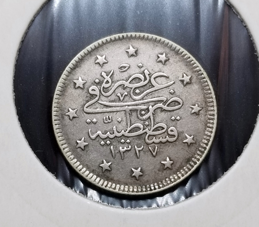 SULTAN MEHMET REŞAT HAN DÖNEMİ KOLEKSİYONLUK GÜMÜŞ 2 KURUŞ MECİDİYE