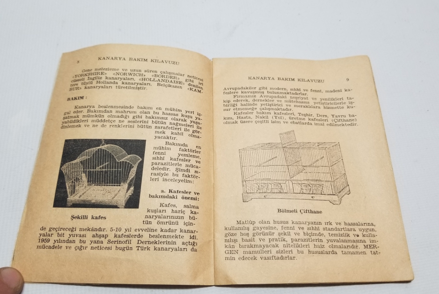 1966 TARİHLİ KANARYA BAKIM KLAVUZU İSİMLİ KİTAP