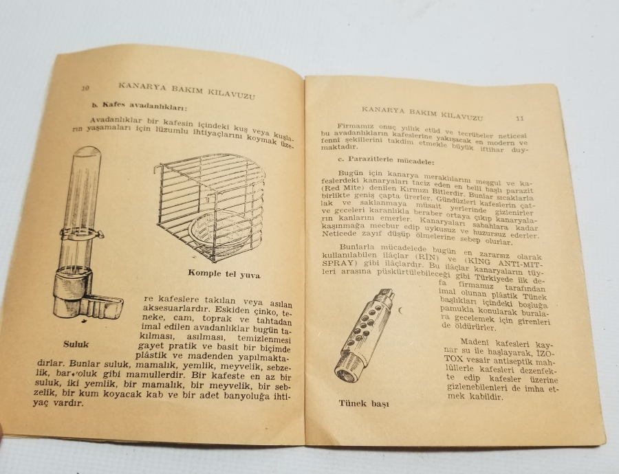 1966 TARİHLİ KANARYA BAKIM KLAVUZU İSİMLİ KİTAP