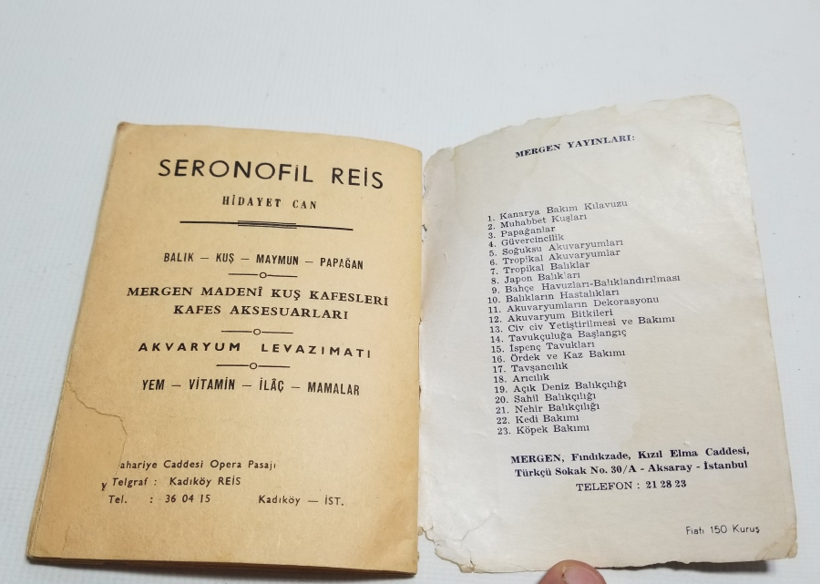 1966 TARİHLİ KANARYA BAKIM KLAVUZU İSİMLİ KİTAP