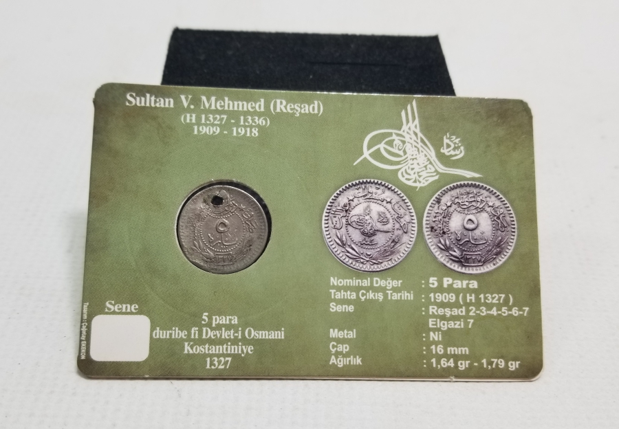 MEHMET REŞAD HAN DÖNEMİ KOLEKSİYONLUK NİKEL 5 PARA