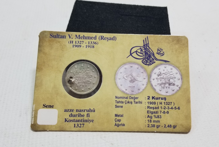 SULTAN MEHMET REŞAT HAN DÖNEMİ KOLEKSİYONLUK GÜMÜŞ 2 KURUŞ MECİDİYE