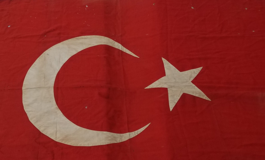 CUMHURİYET BAŞLARI EL YAPIMI DEV BOYDA YÜN BAYRAK