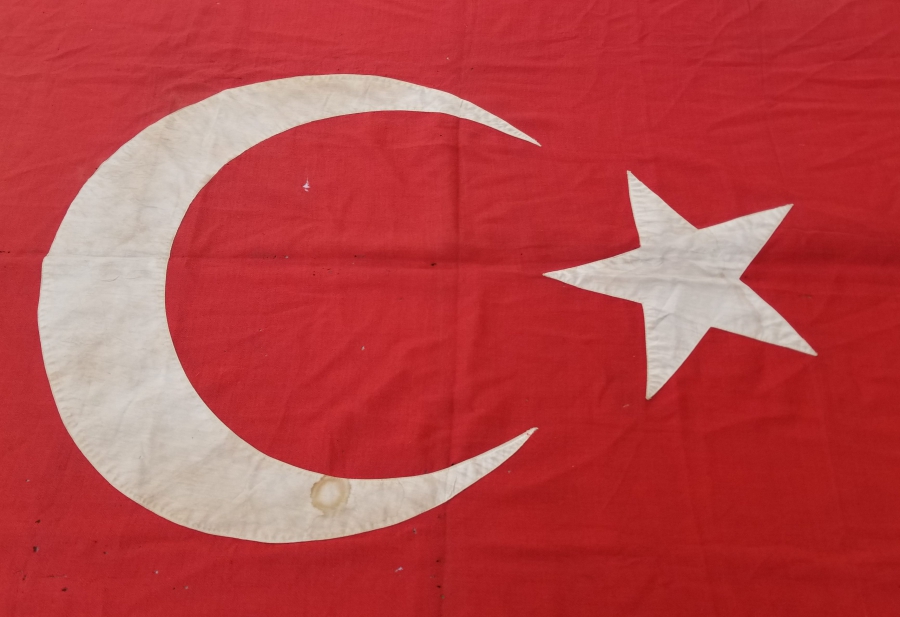 CUMHURİYET BAŞLARI EL YAPIMI DEV BOYDA YÜN BAYRAK