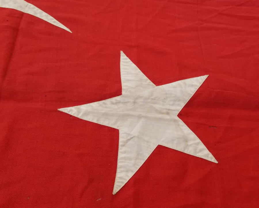 CUMHURİYET BAŞLARI EL YAPIMI DEV BOYDA YÜN BAYRAK