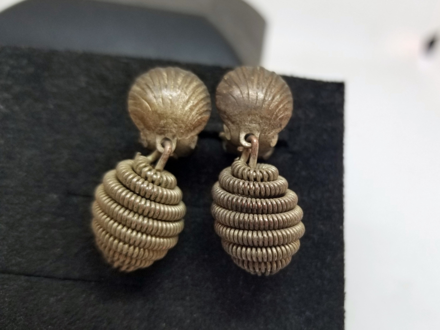 OSMANLI DÖNEMİ ALTIN KAPLAMA KABARTMA İŞÇİLİKLİ KÜPE