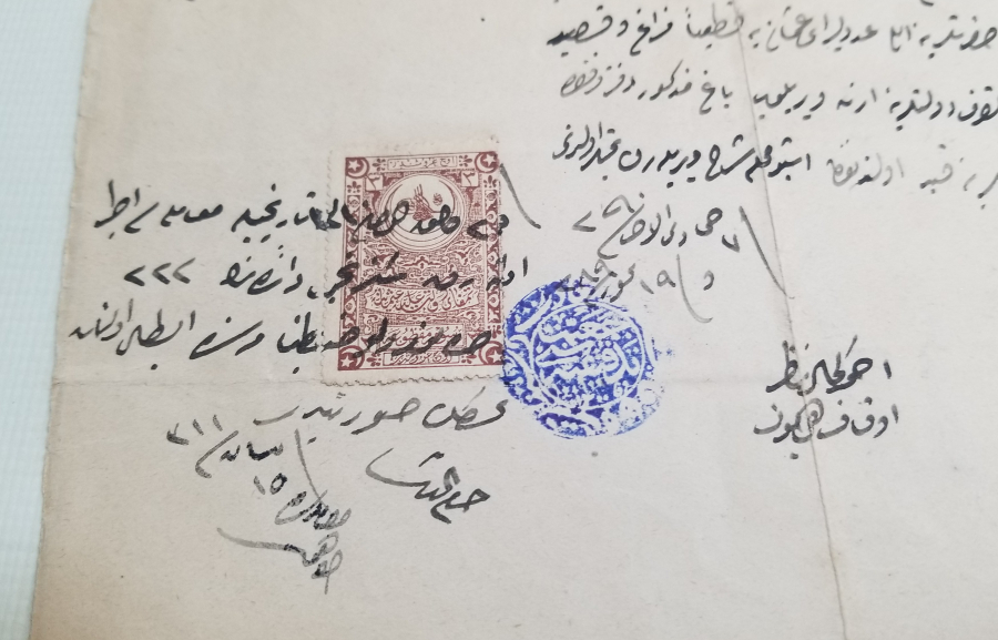 BÜYÜK BOY ORİJİNAL PULUYLA OSMANLI DÖNEMİ HÜCCET - MAHKEME KARARI