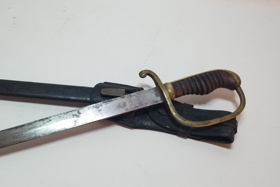 OSMANLI DÖNEMİ ORİJİNAL ÜZERİ OSMANLICA YAZILI NADİR BEL ASKISI İLE ALLAH BİZİMLE YAZILI NADİR BOYDA TOPÇU KILICI - TOPÇU SUBAYI'NIN SON SAVUNMA KILICI
