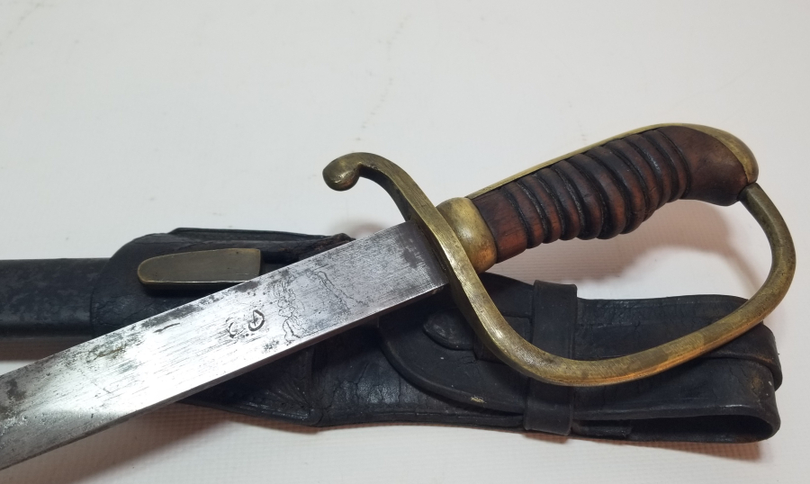 OSMANLI DÖNEMİ ORİJİNAL ÜZERİ OSMANLICA YAZILI NADİR BEL ASKISI İLE ALLAH BİZİMLE YAZILI NADİR BOYDA TOPÇU KILICI - TOPÇU SUBAYI'NIN SON SAVUNMA KILICI
