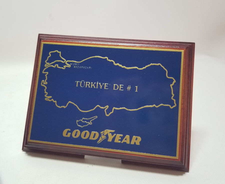 AHŞAP ÜZERİ MİNELİ GOODYEAR PLAKET