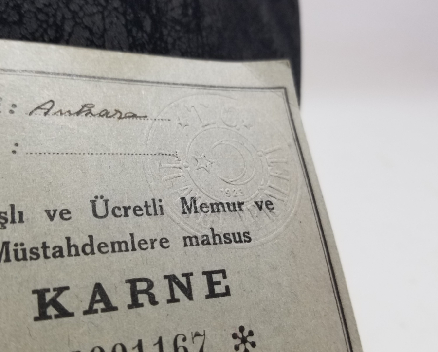 2. DÜNYA SAVAŞI DÖNEMİ NADİR EKMEK KARNESİ