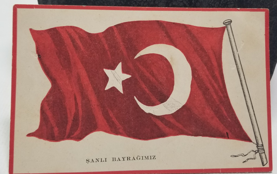 CUMHURİYET BAŞLARI ŞANLI BAYRAĞIMIZ GÖRSELLİ KARTPOSTAL