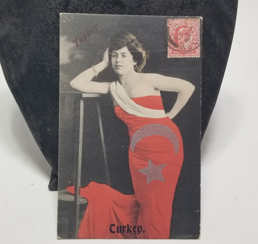 İLK DÜNYA GÜZELİMİZ GÖRSELLİ CUMHURİYET BAŞLARI NADİR KARTPOSTAL