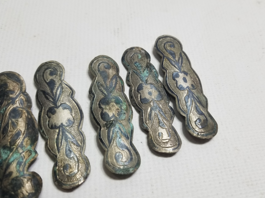 ÜZERİ SAVATLI OSMANLI DÖNEMİ GÜMÜŞ KEMER PARÇALARI